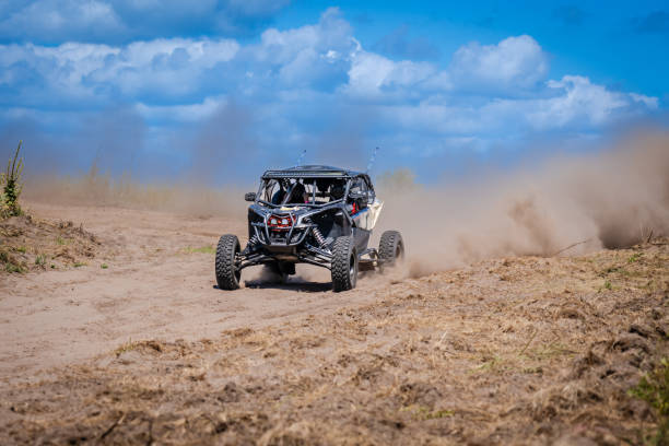 istock Cool view of active UTV at summer. Extreme ride on 4x4 1940657379