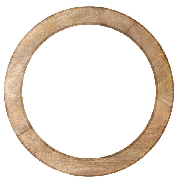 istock Empty oak round frame for photos and drawings on isolated background 1940679378