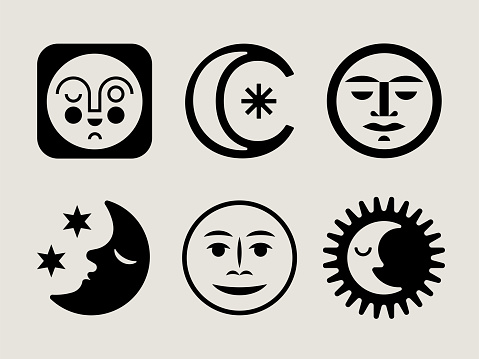 Retro Moon Icons