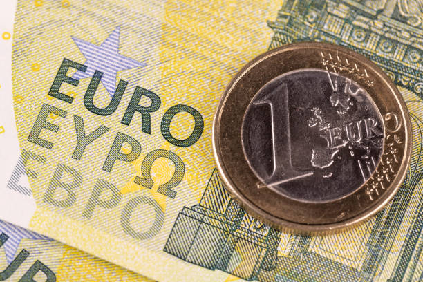 euro banknotes of the european union close-up - currency exchange currency european union currency dollar imagens e fotografias de stock