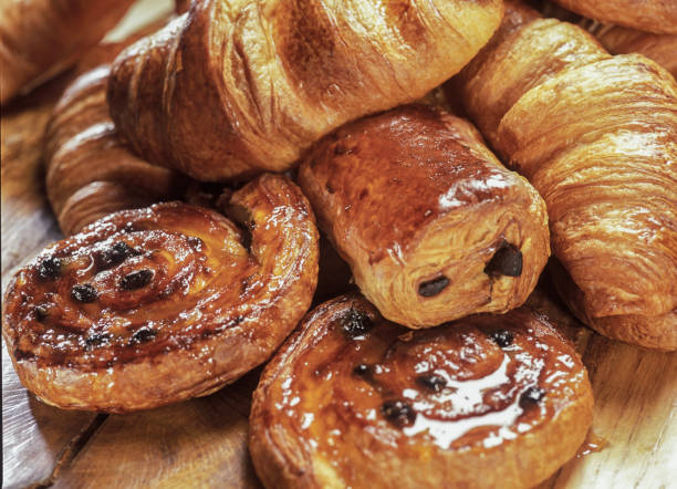 croissants and Danish and pain au chocolate.