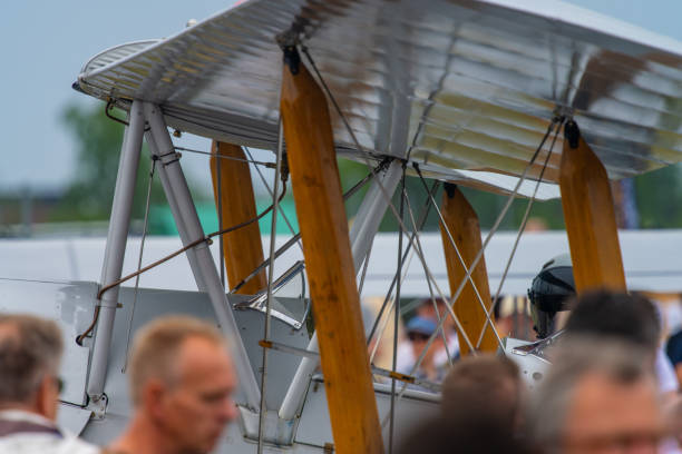 Kjeller, Norway - June 18 2023: de Havilland DH.82 Tiger Moth at an air show.