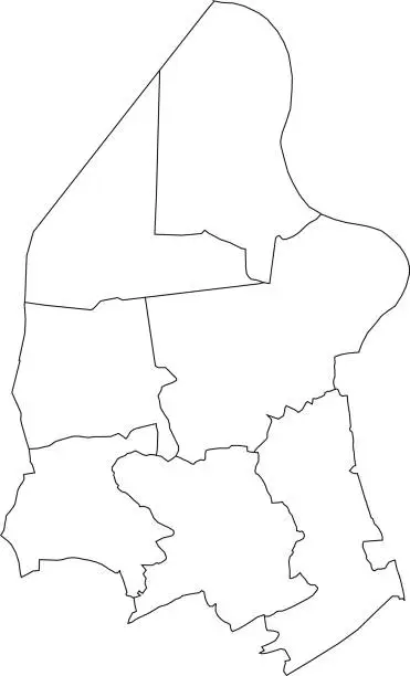 Vector illustration of White municipalities map of BEVEREN, BELGIUM