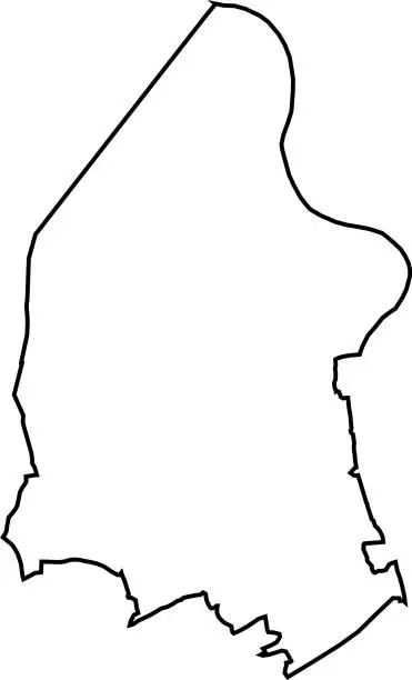 Vector illustration of White map of the municipality BEVEREN, BELGIUM