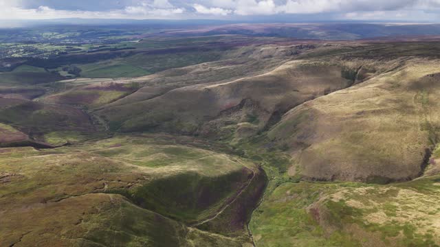 Nature Scenery Of The Hope Valley In Peak District, Derbyshire, England, UK. Aerial Drone Shot