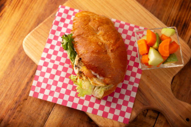 istock Homemade Chicken breast sandwich flatlay 1940929730