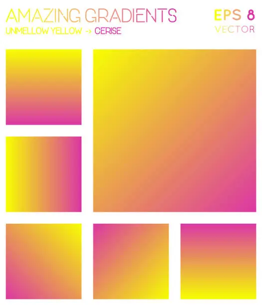 Vector illustration of Colorful gradients in laser lemon, cerise color tones. Admirable gradient background, flawless vector illustration.