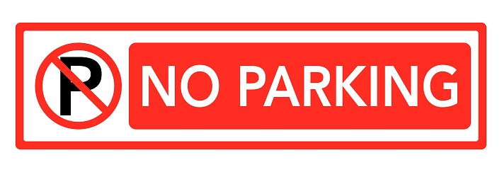 No parking sign.No parking rectangle signage on white background.Traffic signs and symbols.Vector illustration