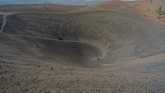 Looking into the cinder cone volcanic crater in Lassen National Park