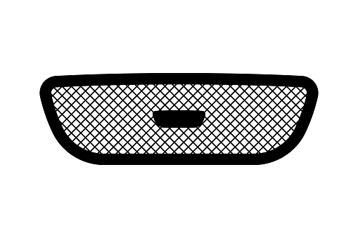 Car radiator grill icon. Black silhouette. Horizontal front view. Vector simple flat graphic illustration. Isolated object on a white background. Isolate.