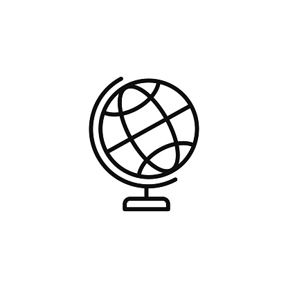 Globe line icon isolated on white background