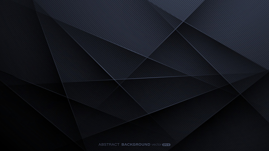 Dark abstract background with polygon shape, lines stripe, and light composition. Modern design template elements. Vector illustration