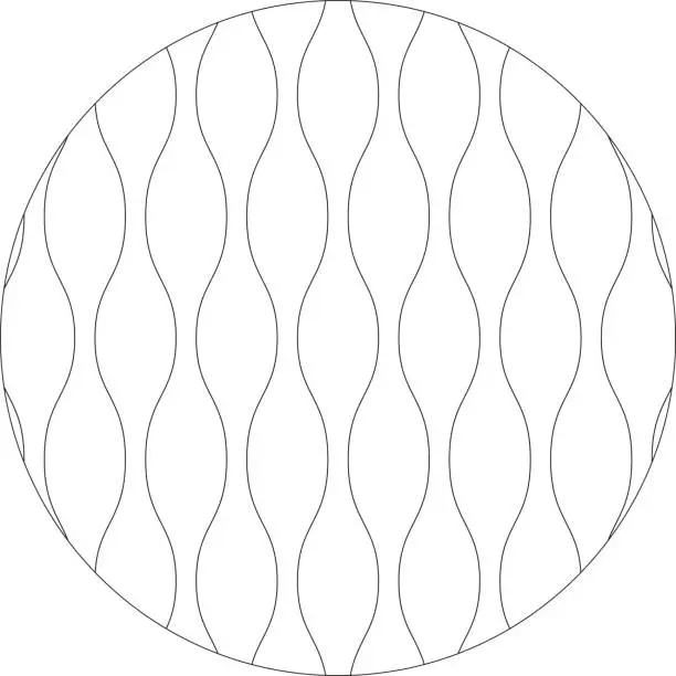 Vector illustration of Tatewaku pattern, round shape, with frame