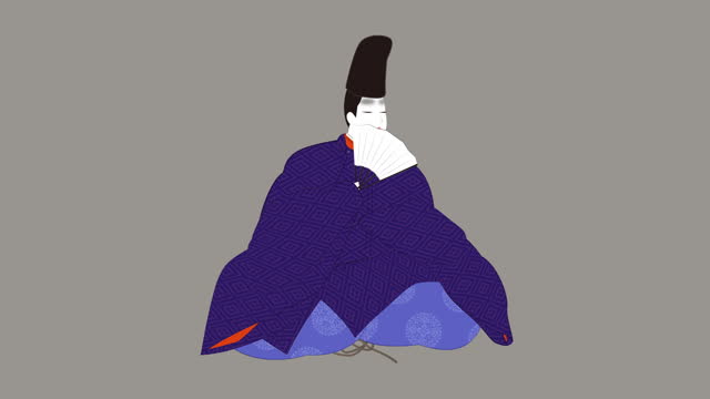 The classic costume of Japanese aristocrats.A man in the summer casual wear ``Noushi.'' Heian period image illustration