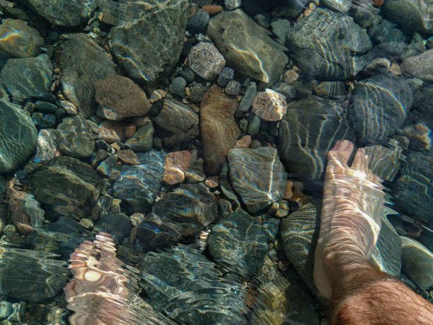 Feets at Rio Azul in Patagonia.