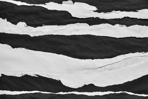 istock Black and White Torn Paper Collage Style, Ripped Paper Effect, Texture Abstract Background, Copy Space for Text. 1941443691