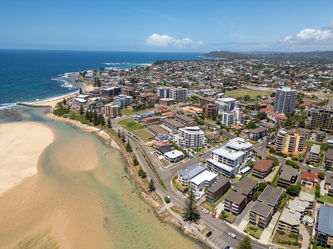 An aerial view of The Entrance, on the Central Coast of New South Wales, Australia