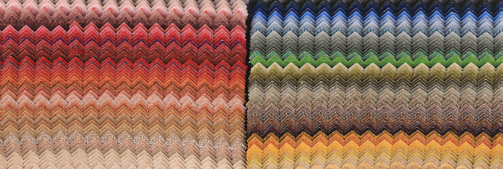 catalog of a palette of multi-colored fabrics