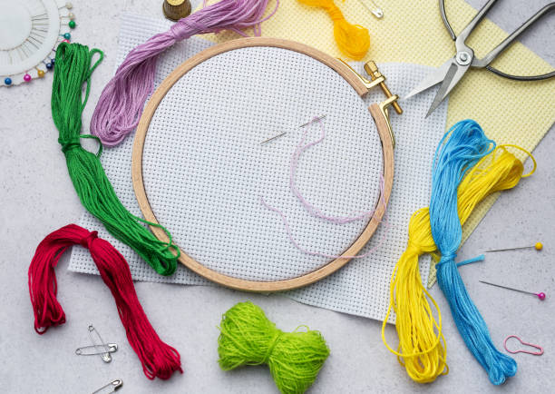 istock Embroidery hoop, fabric, thread and other accessories 1941513065