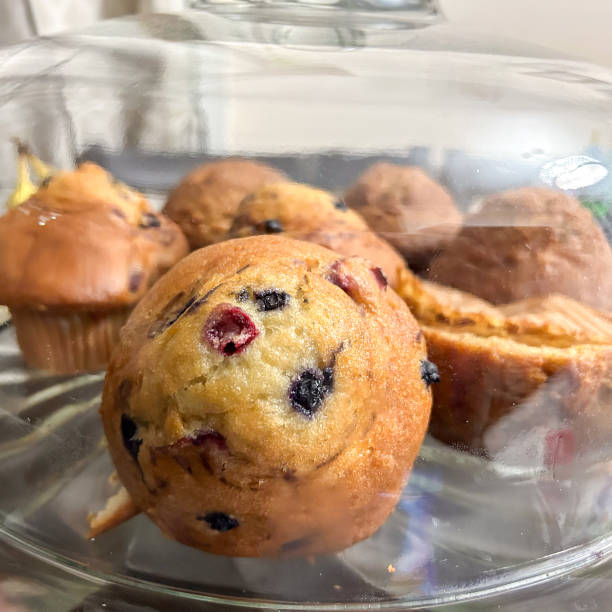 istock Blueberry muffins in a glass dome 1941523359