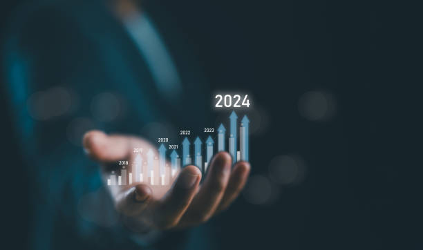 istock Business growth, progress or success concept. Technology investment concept, Planning and strategy, Stock market. Businessman or trader showing a growing virtual hologram stock, invest in trading. 1941533736