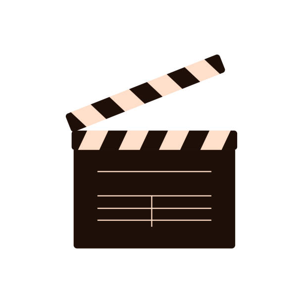 ilustraciones, imágenes clip art, dibujos animados e iconos de stock de claqueta, acción abierta del equipo de filmación de tablillas - movie clapper