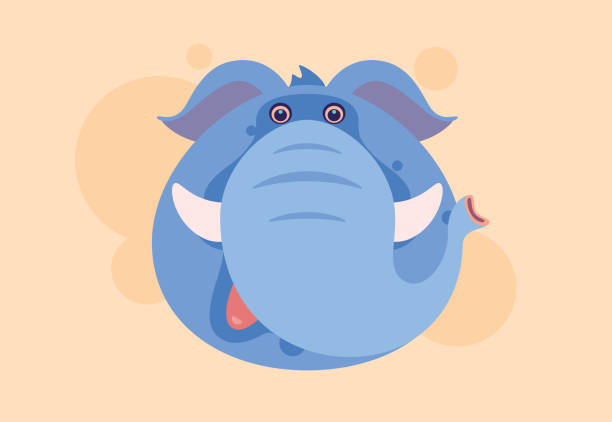 funny elephant head icon vector illustration of funny elephant head icon republican elephant logo stock illustrations
