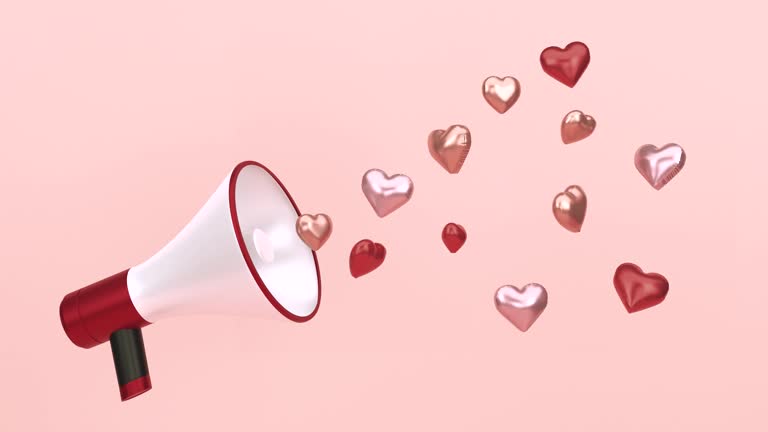 Megaphone And Heart Shapes