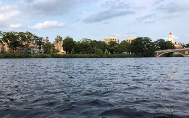 casas de harvard no rio charles, cambridge, ma - dunster house - fotografias e filmes do acervo