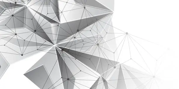 Vector illustration of Abstract white polygonal background