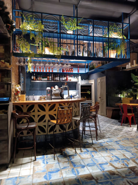 istock Interior of a modern cozy restaurant with fresh flowers and light interior 1941632335