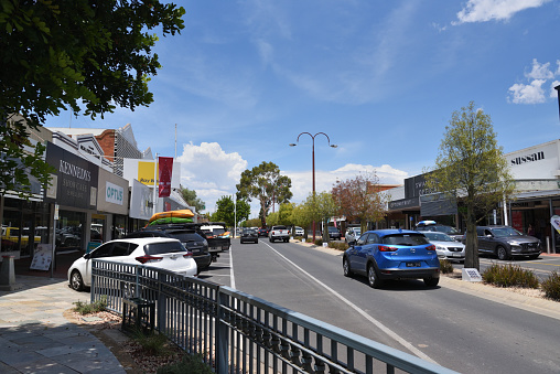 Swan Hill, Victoria, Australia - 2 January 2024 - Swan Hill is a city in the northwest of Victoria, the image of town centre main street.