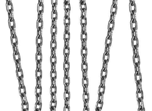 a connected flexible series of metal links