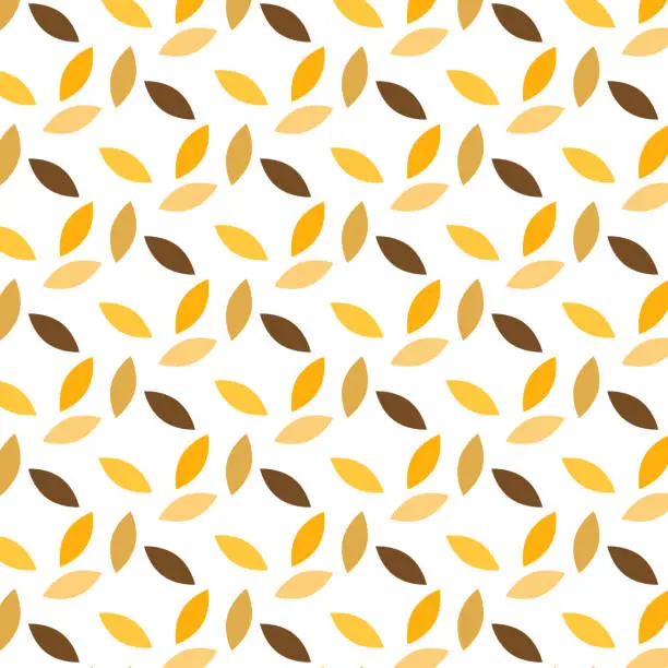 Vector illustration of Cereal pattern for bakery. Seed and ears of wheat, rye or barley. Editable outline stroke. Vector line.