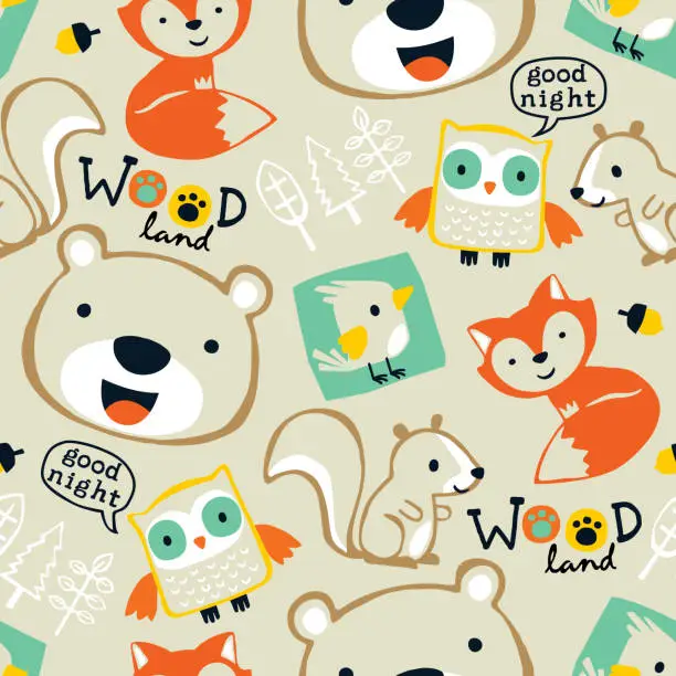 Vector illustration of Vector seamless pattern of cartoon