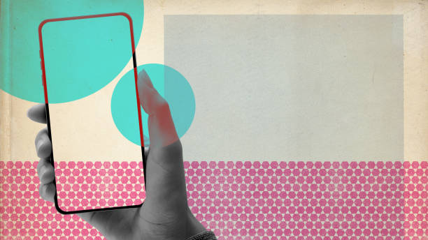 istock Vintage style collage: hand holding a smartphone 1941871091
