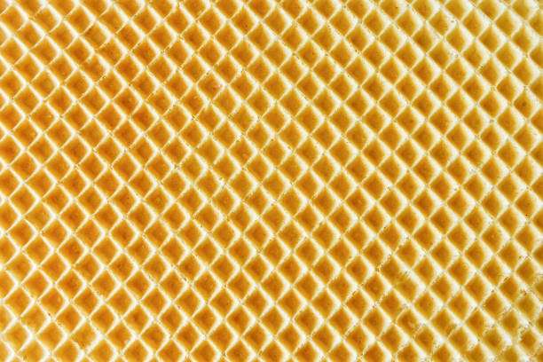 istock Close up of a yellow waffle sheet texture background 1941880153