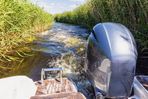 istock Motor boating on the water canal in summer 1941880603