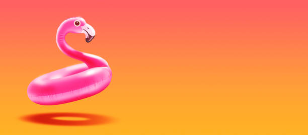 istock Cute inflatable pink flamingo toy 1941899737