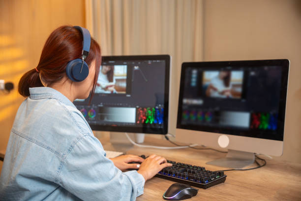 istock Video editor editing audio film montage 1941914565