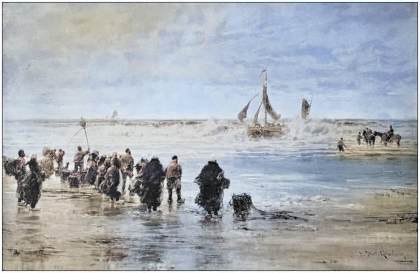 istock Antique photo of paintings: Sea 1941933054