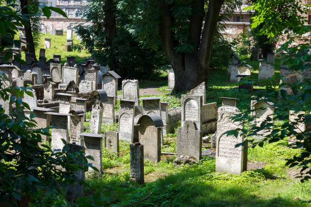 Gravestone in Jewish cemetery,  Prague