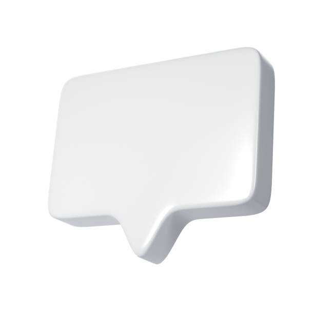 istock 3D White text bubble frame. Social media online platform concept icon, communication on application. For Valentine, web design, wedding, sticker, greeting card 1941943880