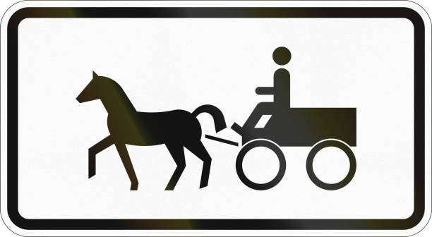 istock Supplementary road sign used in Germany - Horse-drawn carriages 1941950385