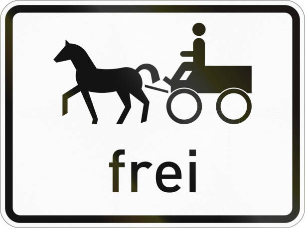 istock Supplementary road sign used in Germany - Horse-drawn carriages allowed 1941950420