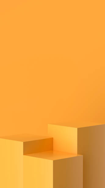 istock Yellow square podium for product demonstrations and layout concept - 3D Illustration 1941969006