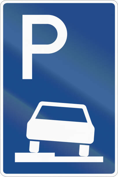 istock German road sign - Parking position at the sidewalk 1941970111