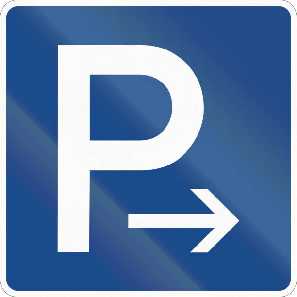 deutsches verkehrsschild - ende des parkplatzes - letter p direction letter black stock-grafiken, -clipart, -cartoons und -symbole