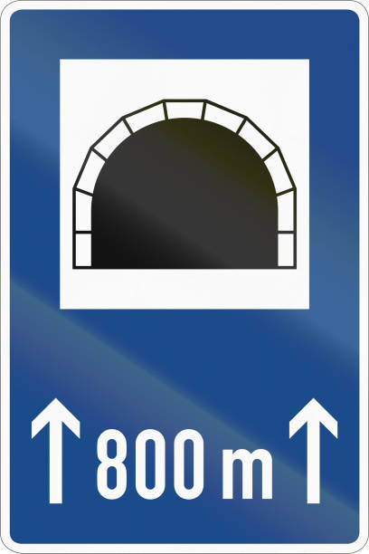 istock Road sign in Germany - 800 m tunnel ahead 1941970116