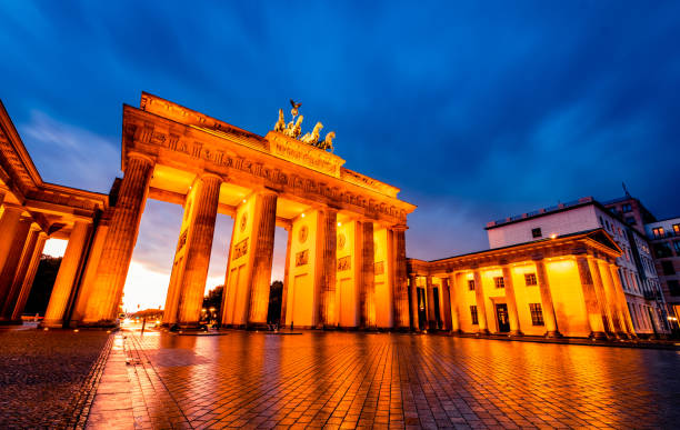 istock Brandenburg Gate illuminated by lights 1941986666